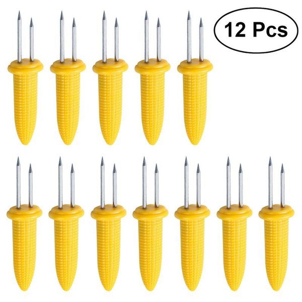 

кукурузные держатели bbq для пикника кемпинга из нержавеющей пищи для forks 12шта жаропрочной малой стали гриль инструмент yxldfs mx_home