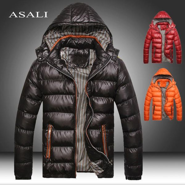 

2020 winter men's coats warm thick male jackets padded casual hooded parkas men overcoats mens brand clothing 5xl, Black