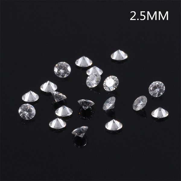 TransGems 2.5 mm = 0.065 ct Total 1 CTW F Color Certificado Lab Grown Moissanite Diamond Prueba de cuentas sueltas Y200620 positivo