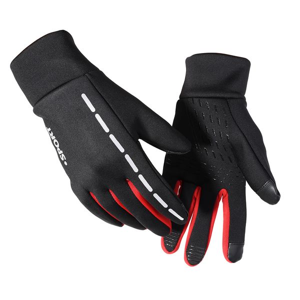 

vip. cycling sport winter anti-slip bike glove bicycle windproof touchscreen gloves with reflective tape for mtb, Blue;gray