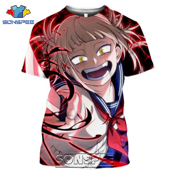 

himiko toga senpai japanese anime girl 3d print shirts oversized kawaii comics men clothing
