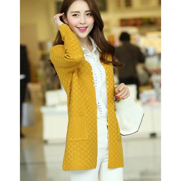 

autumn cardigan with pockets women coat soft and comfortable knitted sweater v-neck long cardigan sweater jacket1, White
