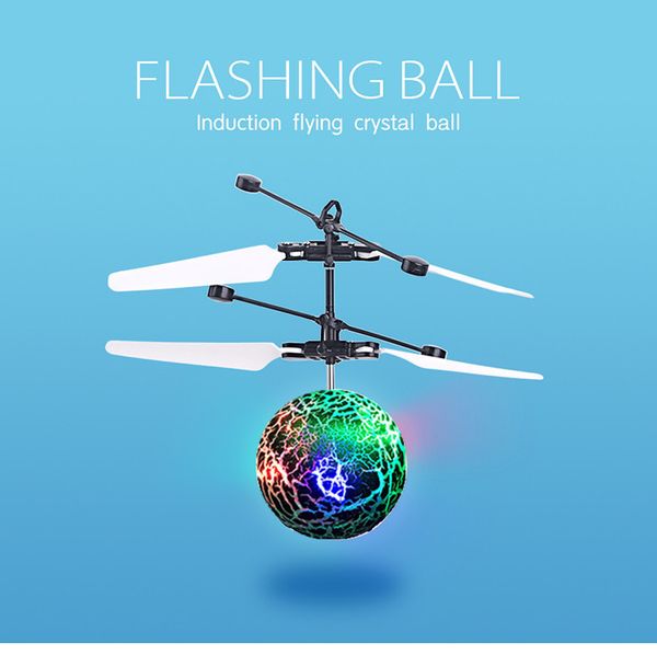 

new flying ball aircraft helicopter led flashing light up toys induction electric toy sensor kids children christmas with package