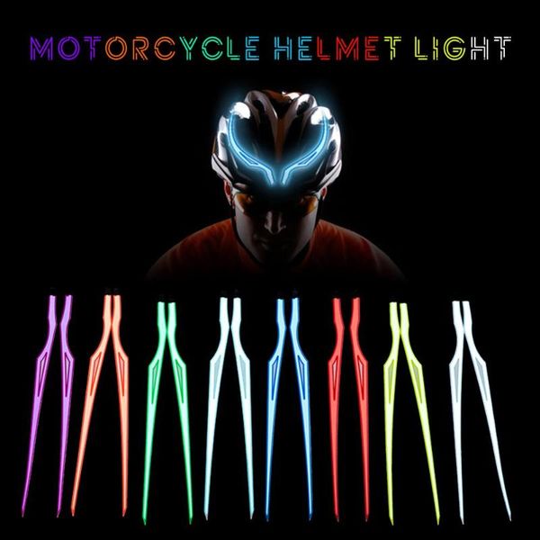 

2pcs motorcycle helmet light strip led el cold light night riding signal luminous modified sticker waterproof