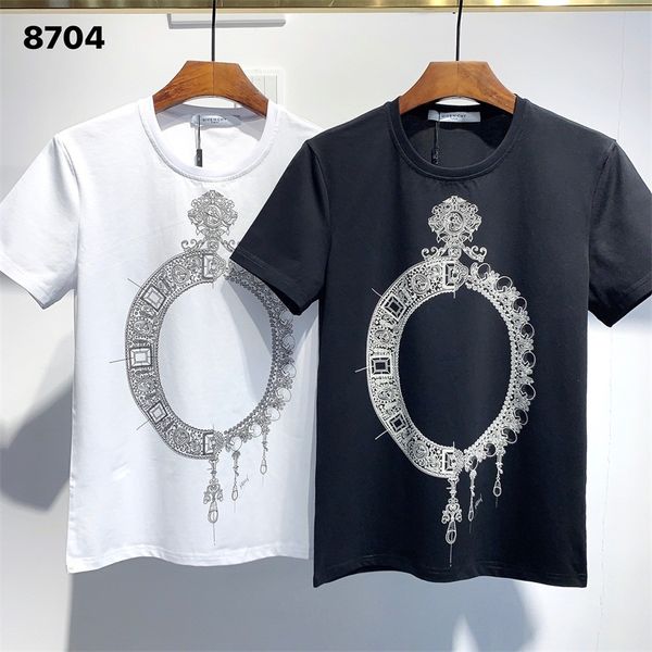 

2020, fashion, trend, leisure, men's and women's t-shirts, small round collar, anti-pilling, street style, star style, parcel air, White;black