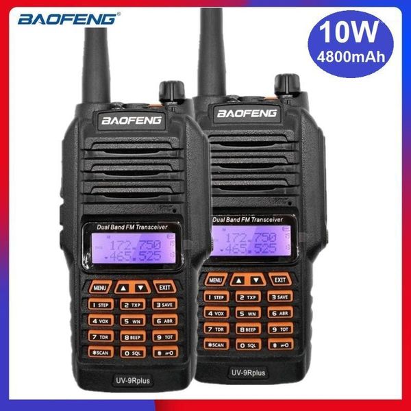 

2pcs baofeng uv-9r plus 10w waterproof walkie talkie upgraded uv 9r radio transmitter vhf uhf marine ham cb radio 9r transceiver1