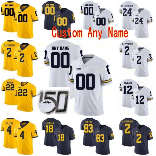 

custom michigan wolverines college football jersey 84 sean mckeon 88 grant perry 9 donovan peoples-jones men women youth stitched, Black