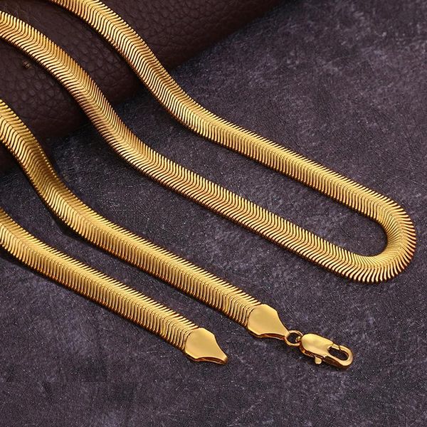 

chains 6mm 24.8 inches gold color hip hop chain necklace for men women herringbone jewelry gift, Silver