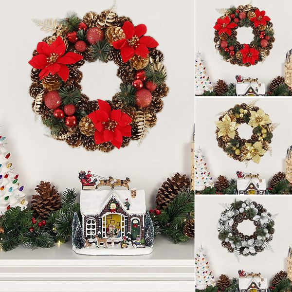 

wall hanging christmas wreath for xmas party door garland ornament rattan home holiday decoration