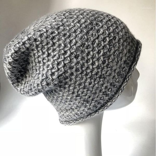 

autumn and winter thickened lamb velvet warm hat knitted color matching hat1