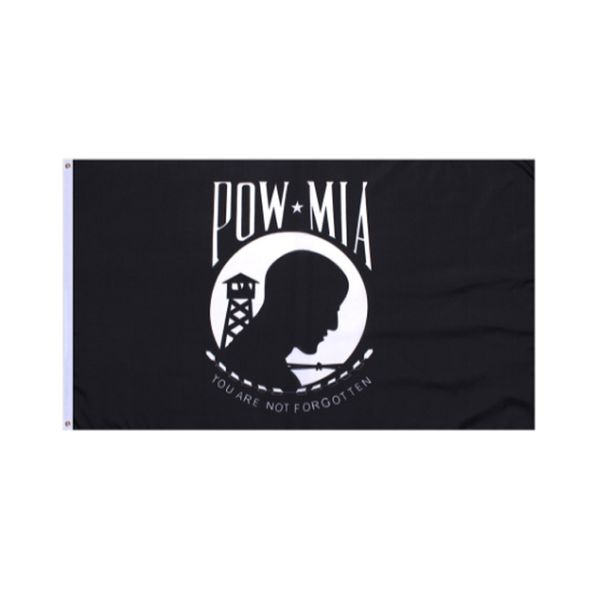 Günstige POW MIA-Flaggen, Banner, heiße Verkäufe, hochwertiges 100D-Polyester, 90 x 150 cm, Digitaldruck für den Außenbereich