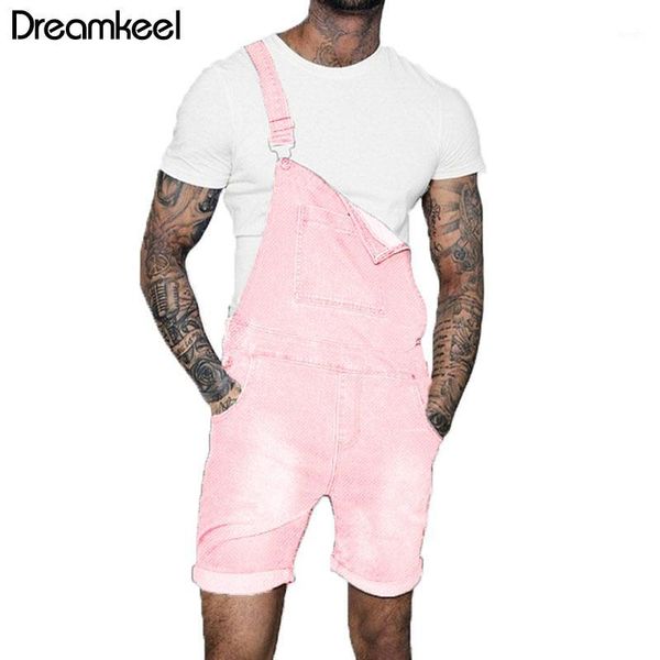

2019 summer autumn men's overall casual playsuit jeans pocket trousers suspender casual pants jumpsuit playsuit men y1, Blue