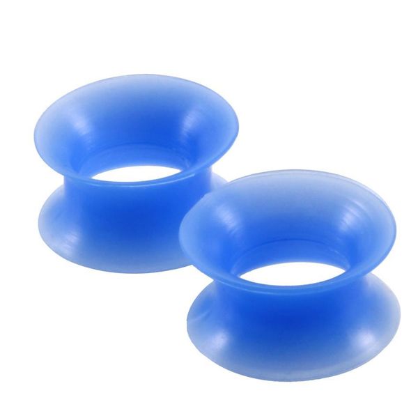 

2pcs sile flexible thin ear plugs and tunnels double flared ear gauges expander stretcher earlets ear piercing body jewelry q bbykpz, Silver