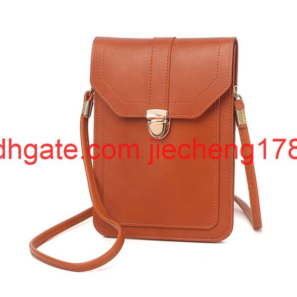 

women's flip magnetic button vertical mini pu leather mobile phone bag women's bag pocket wallet, Red;black