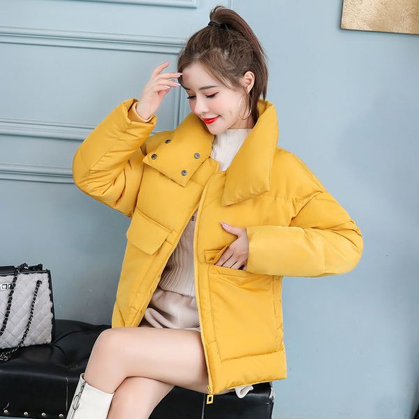 

2021 new woman fashion in the winter park younger down female students loose short padded jacket 5rgb, Black