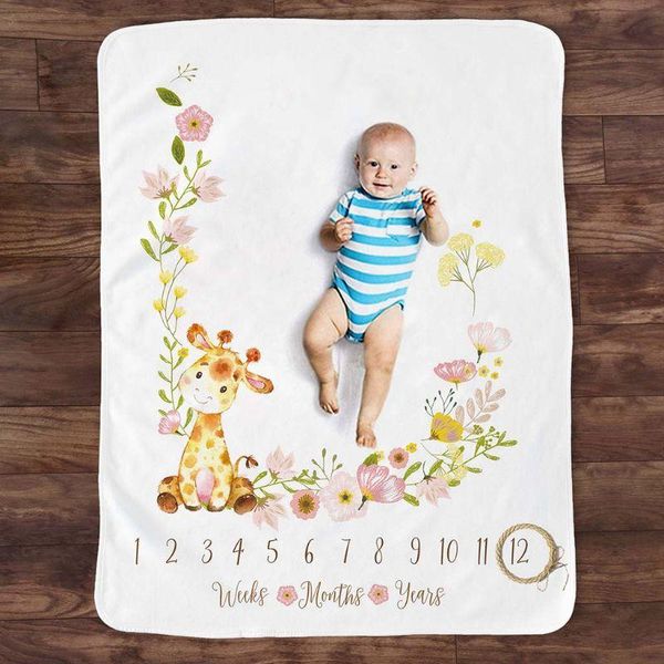

baby monthly record growth milestone blanket newborn animal pattern pgraphy props p creative background cloth