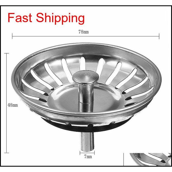 

1 pcs 78mm 304 stainless steel kitchen sink strainer ser waste plug sink filter bathroom qylbgo toys2010