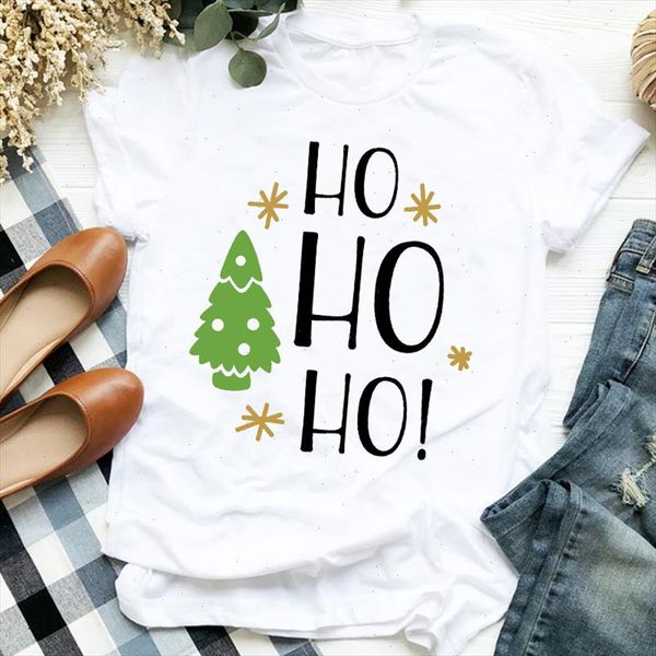 

women happy time tree letter printing 90s holiday merry christmas clothes ladies graphic print tee tshirt female t shirt, White