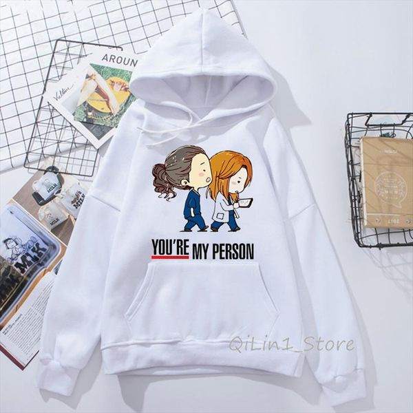

sudadera mujer youre my person greys anatomy sweatshirt women streetwear couple clothes hooded hoodies girlfriend gift, Black