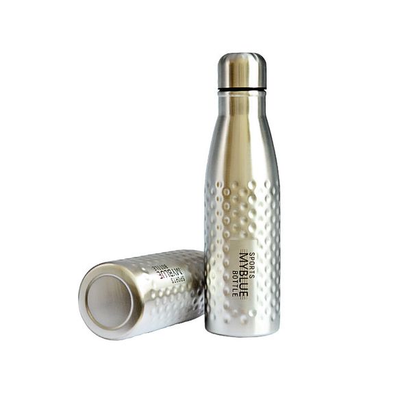 Brand Design Einwandige Edelstahl-Sportwasserflasche BPA-freie tragbare Fitnessstudio-Cola-Flasche Hammerpunkt-Shaker-Wasserkocher 201105