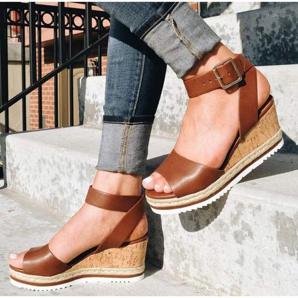

women's peep toes ankle buckle strap sandals ladies slingbacks high heel female pu leather casual platform woman shoes1, Black