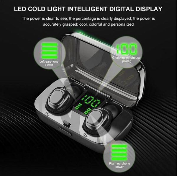 

xg-23 bluetooth earphones tws wireless earbuds led digital power display headphones mini sports touch headset with retail box1