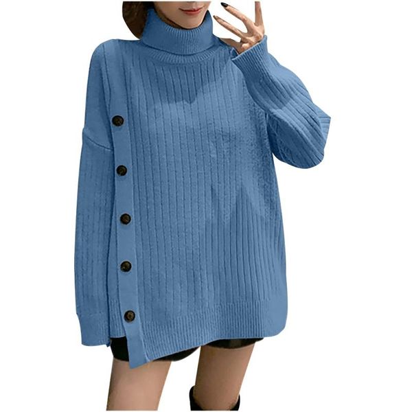 

women's sweaters 1pc sweater fashion women keep warm long sleeve solid winter high collar trend casual loose chandail, White;black