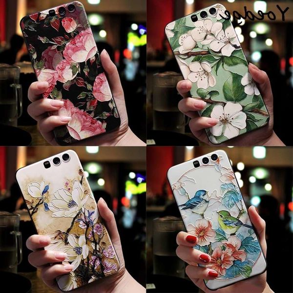 

tpu mobile phone cover 3d relief, huawei p8, p9, p10, p20, mate 10, 20 lite, nova 3, 3i, honor 8x, 6a, 7a pro, 9, 10 lite flower co