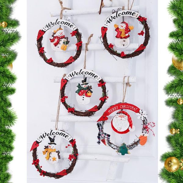 

christmas ceramic doll wreath creative christmas decor ceramic snowman pendant decorations toys for home decor1