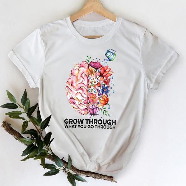 

t-shirts for women 2021 flower trend style cute fashion spring summer printing lady print graphic tshirt female tee t-shirt, White