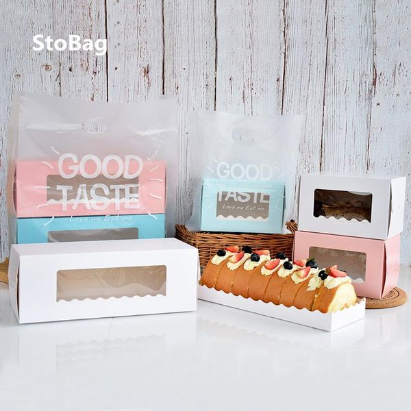 

stobag 10pcs diamond pattern with window paper gift box and tray cake decorating supplies pink blue white event party wedding bbyaom bwkf