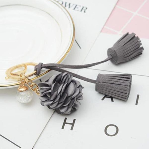 

cute flower keychain with tassel bag pendant bag holder for women bag flower charm key chain buckle key ring eh850 h qylpuh