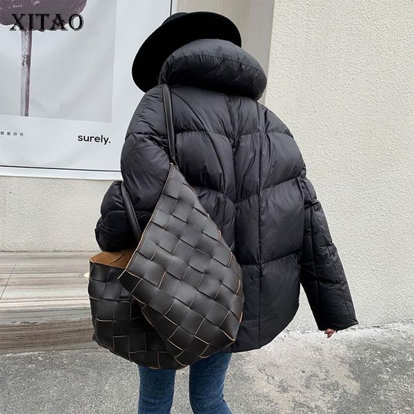

xitao fashion big collar short parka black wild thicken winter coat women keep warm loose streetwear women clothes 2019 zll45391