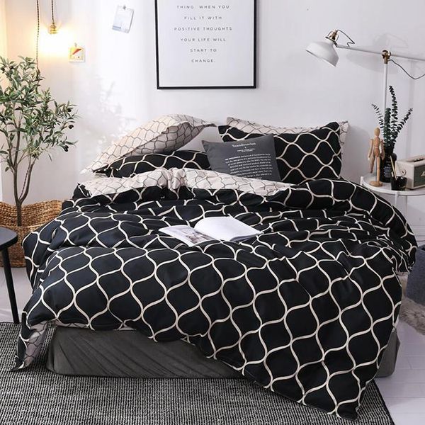 

bedding set super king duvet cover sets 3pcs marble single swallow queen size black comforter quilt cover pillowcase 200x200