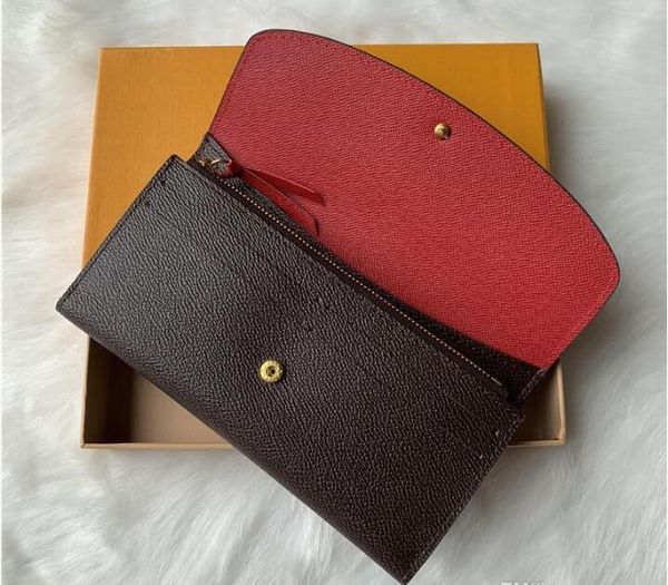 

wholesale 9 colors fashion single zipper pocke men women leather wallet lady ladies long purse with orange box card 60136 lb81, Red;black