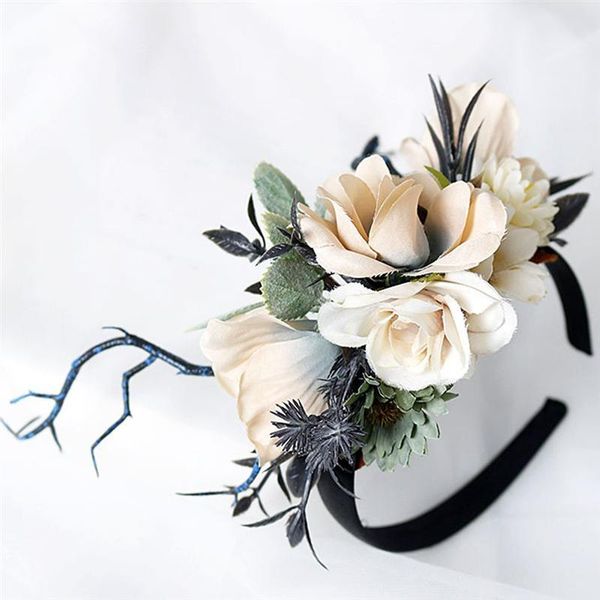 

высококачественные рождественские оголовье xmas hair hoop emulational рождественские ветви оголовье смешное цветок рога дизайн hair hoop dec