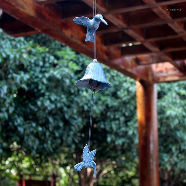 

hummingbird pendant home wall hanging decoration garden ornaments outdoor door cast iron japanese style wind chimes deep tone1