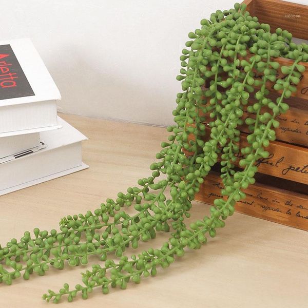 

nordic simulation succulent vines fake flower rattan lover's tears home bar flower plant wall decoration plastic crafts1