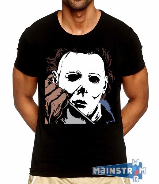 

new summer fashion maglietta michael myers halloween mask haddonfield horror villain knife sport hooded sweatshirt hoodie men t shirt