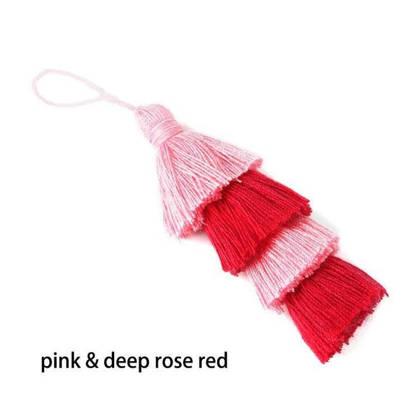 

6pcs lot 8cm four layers overlapping tassels silk fringe sewing tassel trim decorative key tassels for curtain home decoration h jllujp