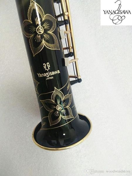 

brand new japan yanagisawa soprano saxophone s901 instrument b flat musicl black golden key soprano sax with case