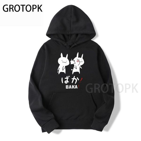 

baka japanese friend couple hoodies winter women black sweatshirt harajuku streetwear mens clothes anime hoodies
