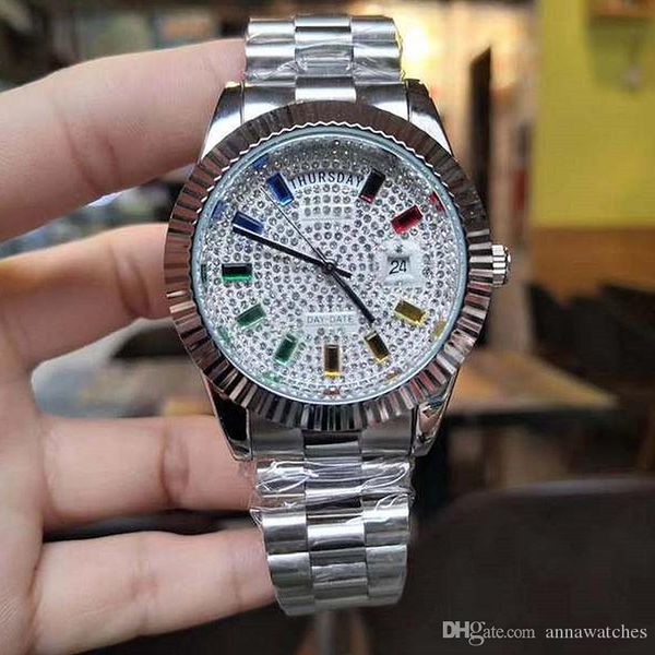 

diamond double calendar men's watches design quartz movement stainless steel strap wristwatches cool men watch christmas gift, Slivery;brown