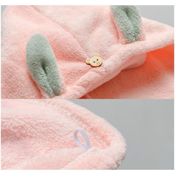 

cartoon cute rabbit ears shower cap thickened coral velvet absorbent instant dry superfine fiber wrap turban f sqcjmo