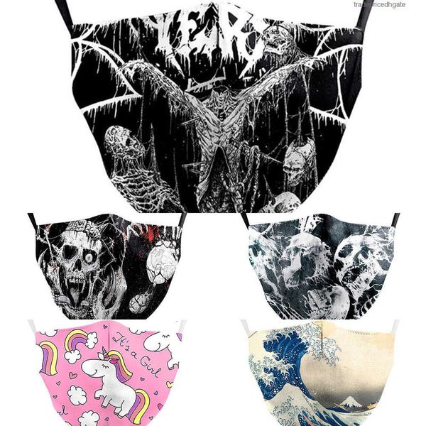 

clown face masks print fabric big funny mouth cover reusable protection dust w gq69