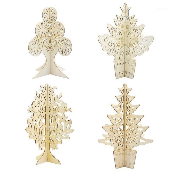 

christmas decorations 2 pcs wooden pendants three-dimensional hollow carved desktree decorative ornaments1