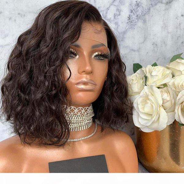 

full lace wig human hair bob lace front wigs for women natural wave 8-16inches 360 frontal virgin human hair 13x6 lace front wigs, Black