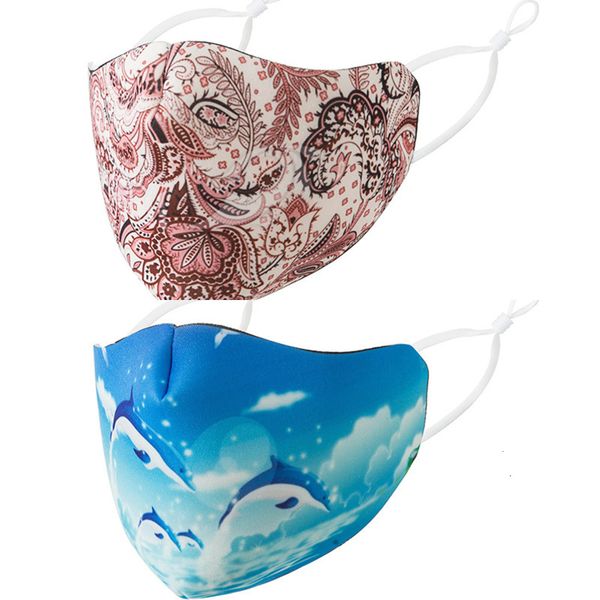 

uzszbu print cotton face masks pm2.5 mouth reusable fabric flower designer printed mask 9 n