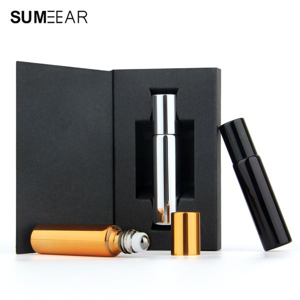 

30pcs 10ml essential oil roller bottles empty perfume bottle packing box aromatherapy perfumes lip balms roll on bottles 201013
