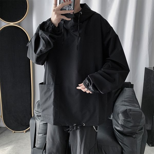 

yemi fashion | men's hooded jacket leisure autumn and winter sweater, Black